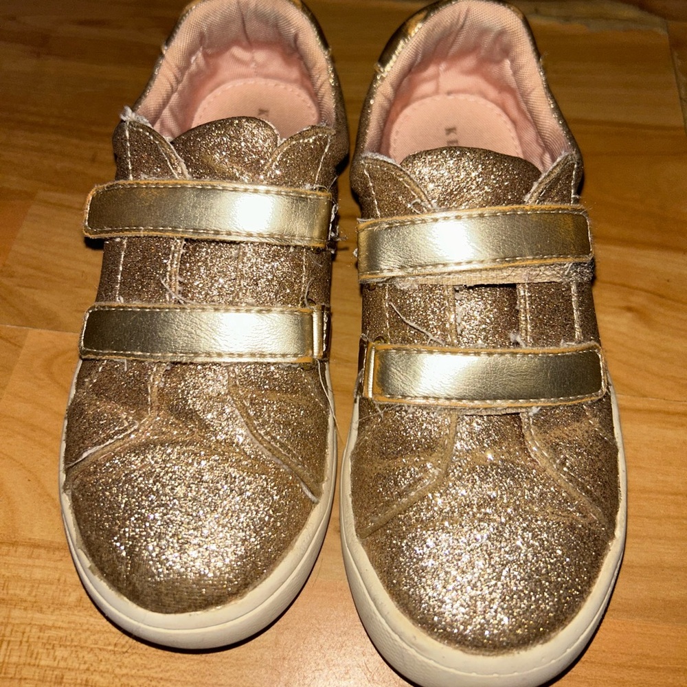 Kelly & Katie Glittery Gold Kids Sneakers